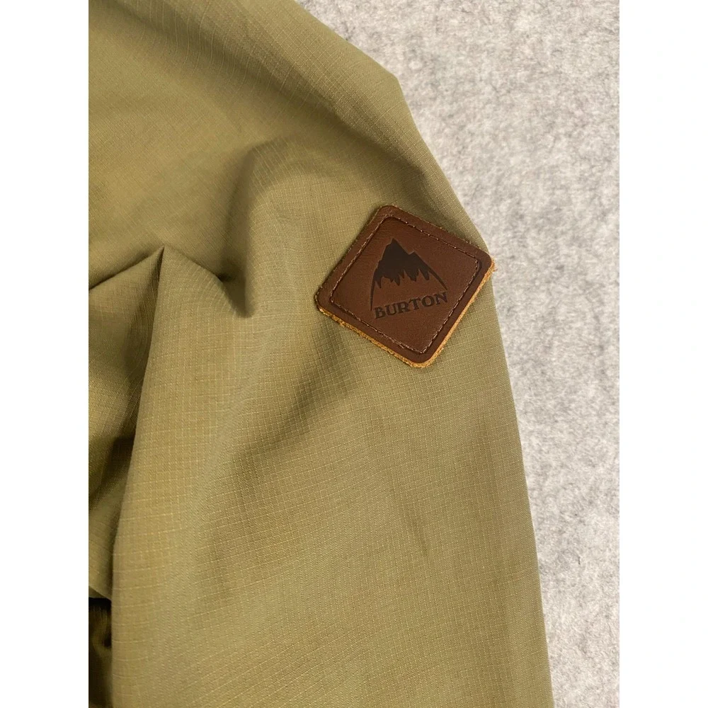 Burton Durable Goods Mens Small Frontier Hooded Parka Olive Sherpa Lined Ripstop